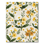 Botanical Cream Yellow White Primrose Rug