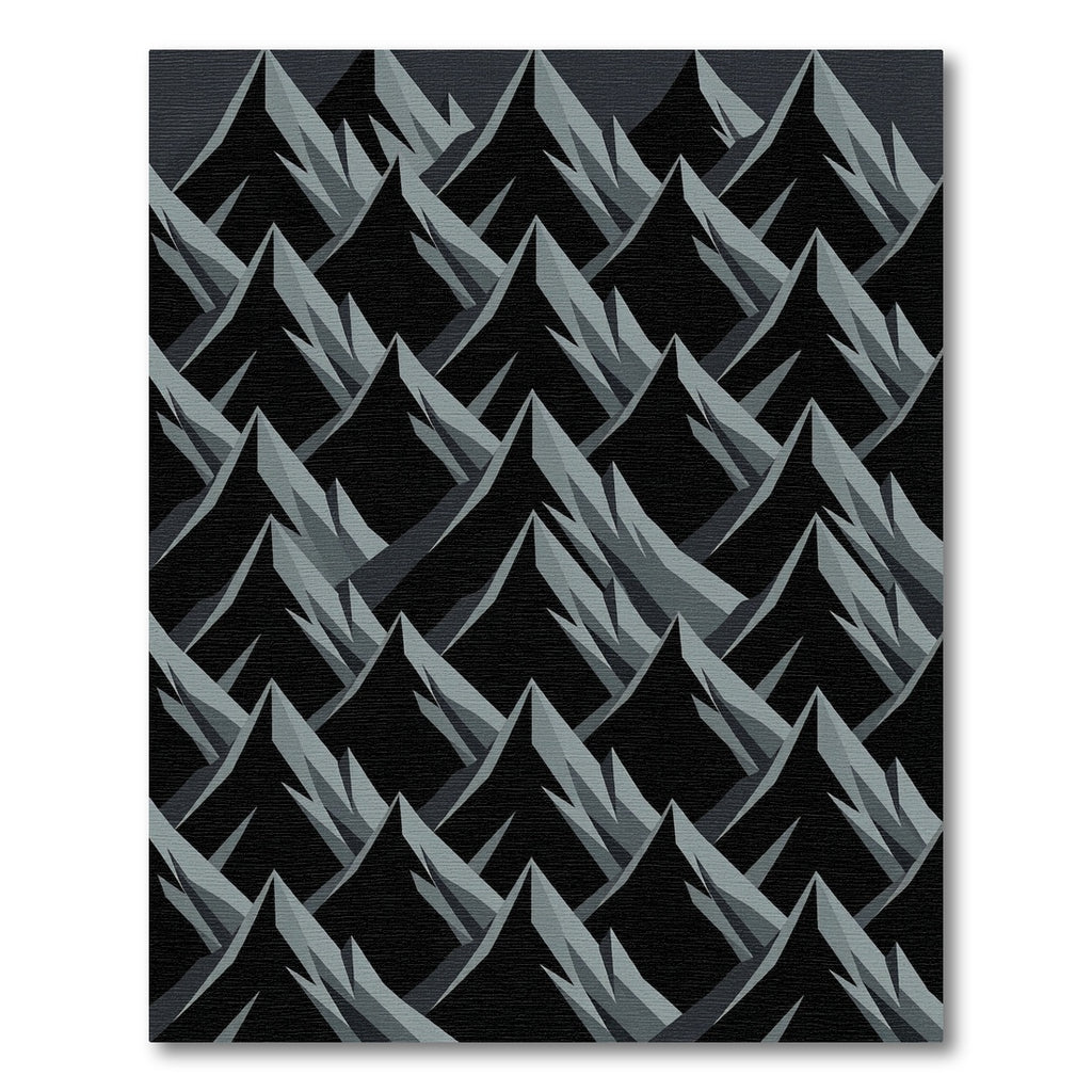 Monochromatic Jagged Peak Rows Rug