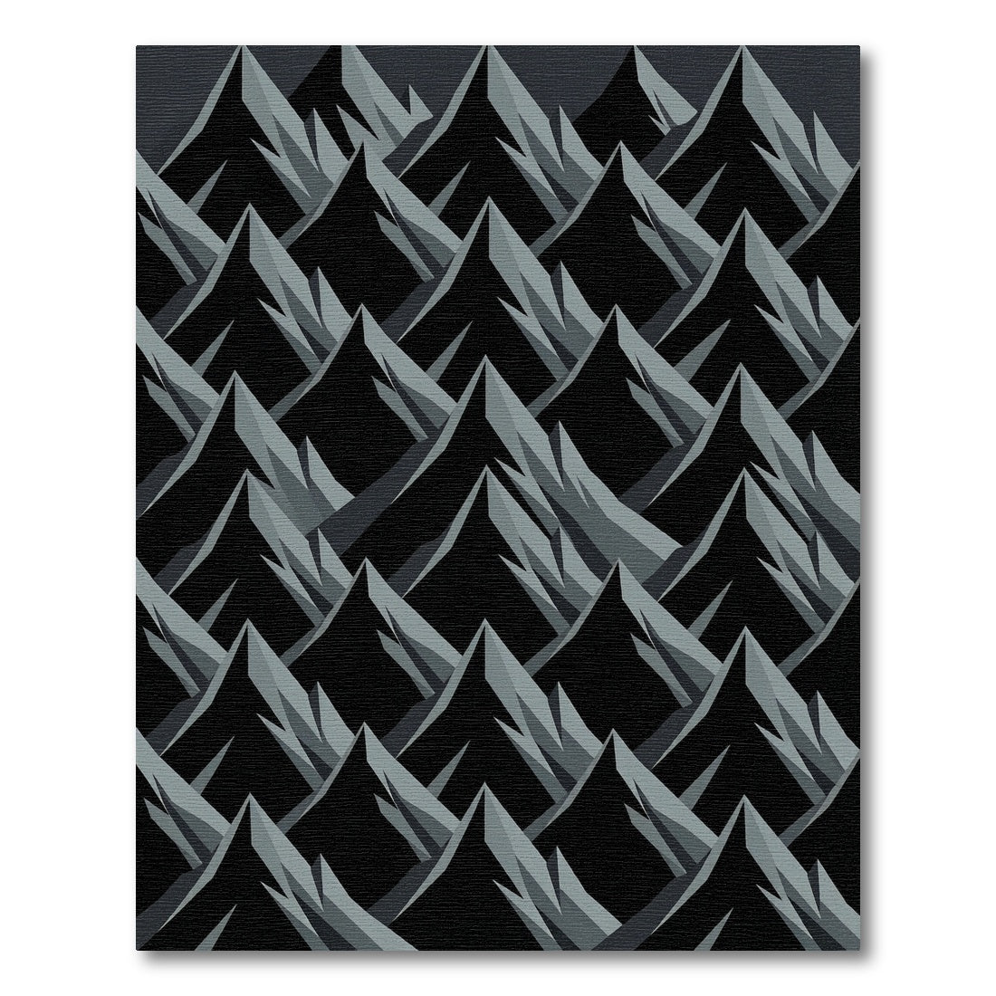 Monochromatic Jagged Peak Rows Rug