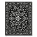 Elegant Monochrome Floral Paisley Medallion Rug