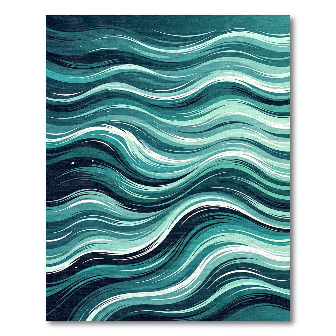Modern Deep Teal Abstract Wavy Flow Rug