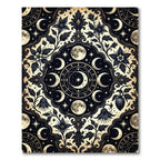Celestial Lunar Moon Flower Medallion Rug