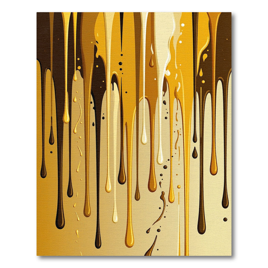 Liquid Gold Dark Chocolate Drip Abstract Rug