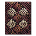 Ornate Crimson Gold Geometric Quatrefoil Rug