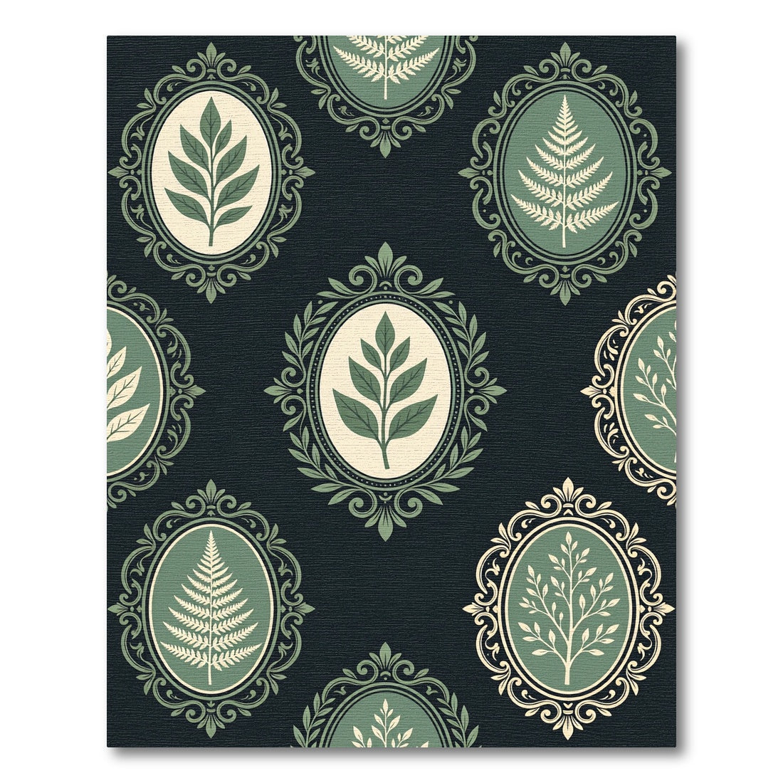Botanical Sage Frame Gallery Tapestry Rug