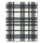 Classic Tartan Checkered Black Ivory Rug
