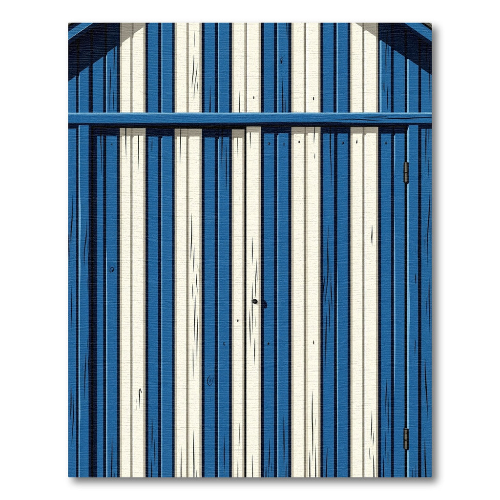 Coastal Blue White Wood Plank Rug