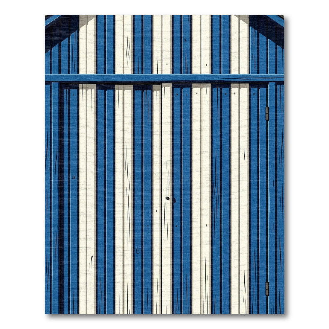 Coastal Blue White Wood Plank Rug