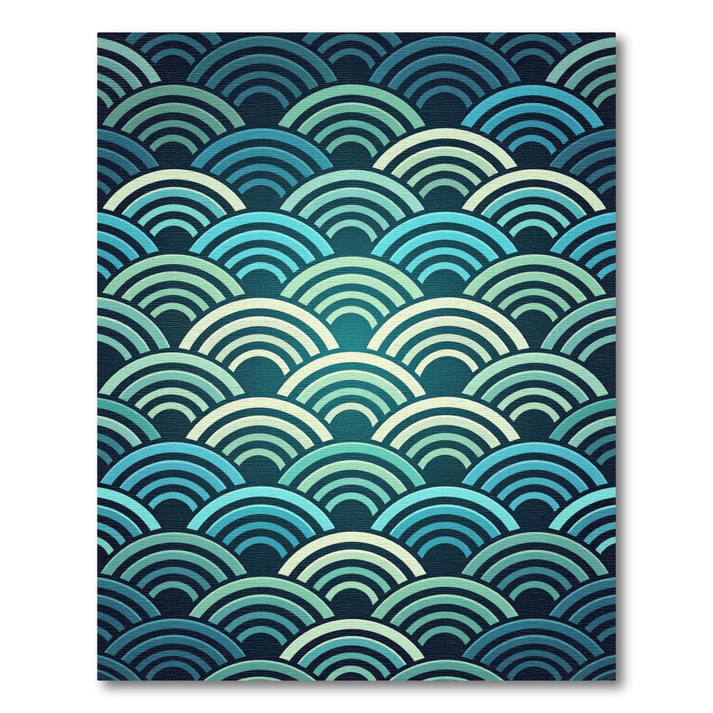 Ocean Wave Teal Arch Rug