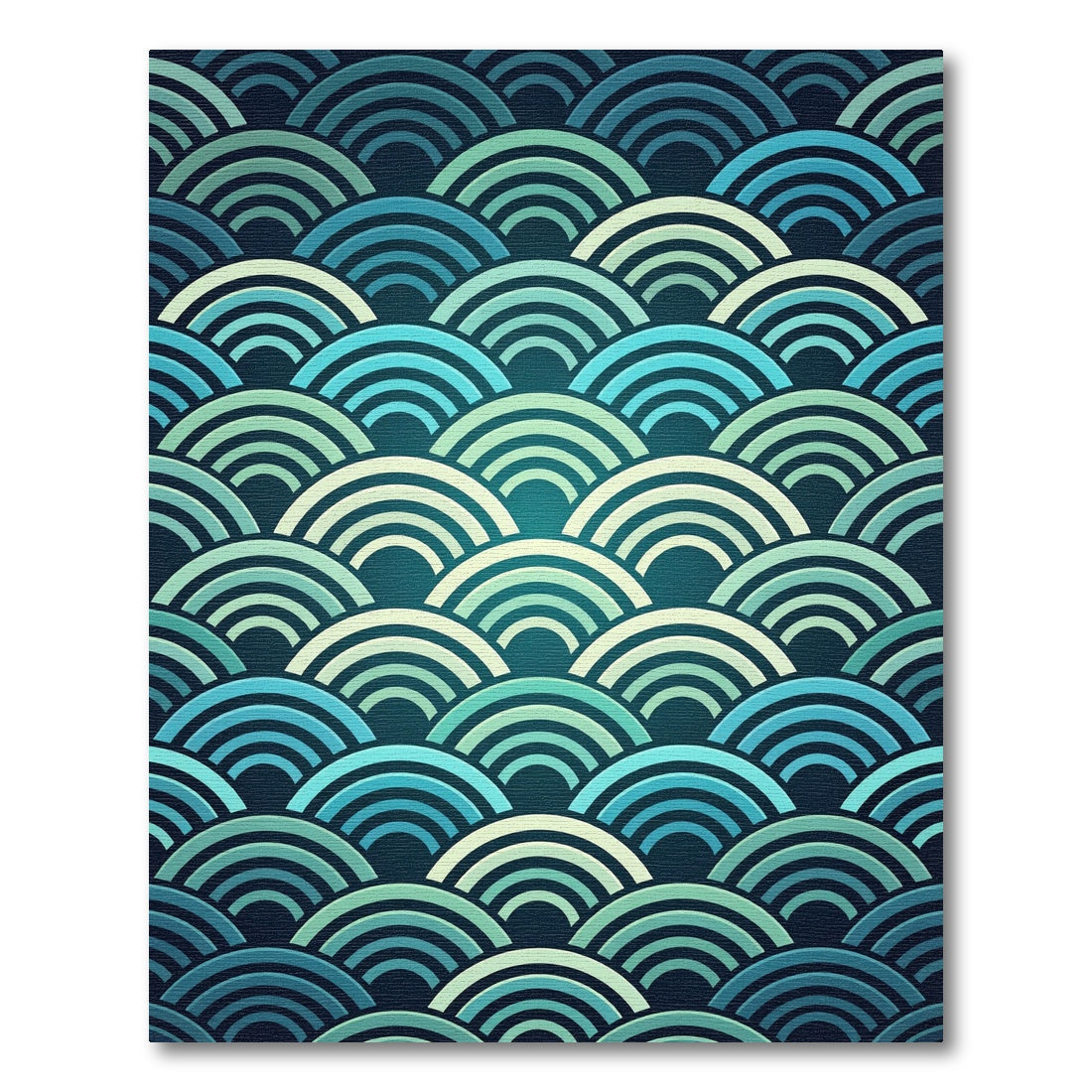 Ocean Wave Teal Arch Rug