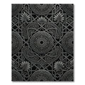 Dark Gray Intricate Geometric Medallion Rug