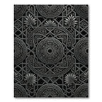 Dark Gray Intricate Geometric Medallion Rug