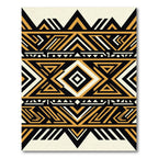 Bold Tribal Geometric Ochre Rug