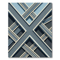 Modern Geometric Blue Cross Linear Rug