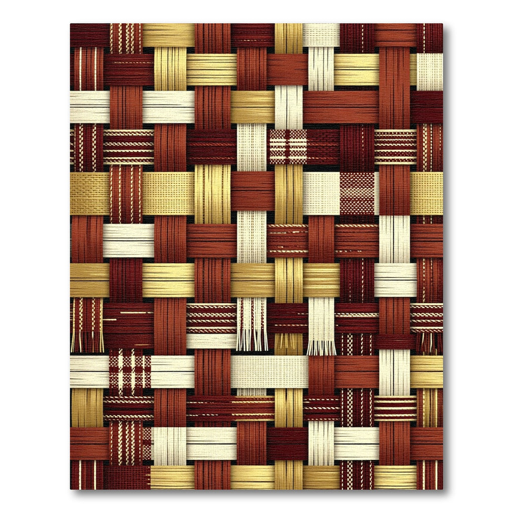 Terracotta Gold Beige Woven Stripes Rug