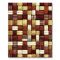 Terracotta Gold Beige Woven Stripes Rug