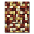 Terracotta Gold Beige Woven Stripes Rug