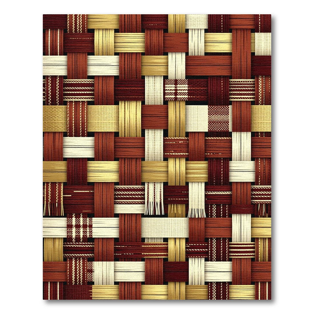 Terracotta Gold Beige Woven Stripes Rug