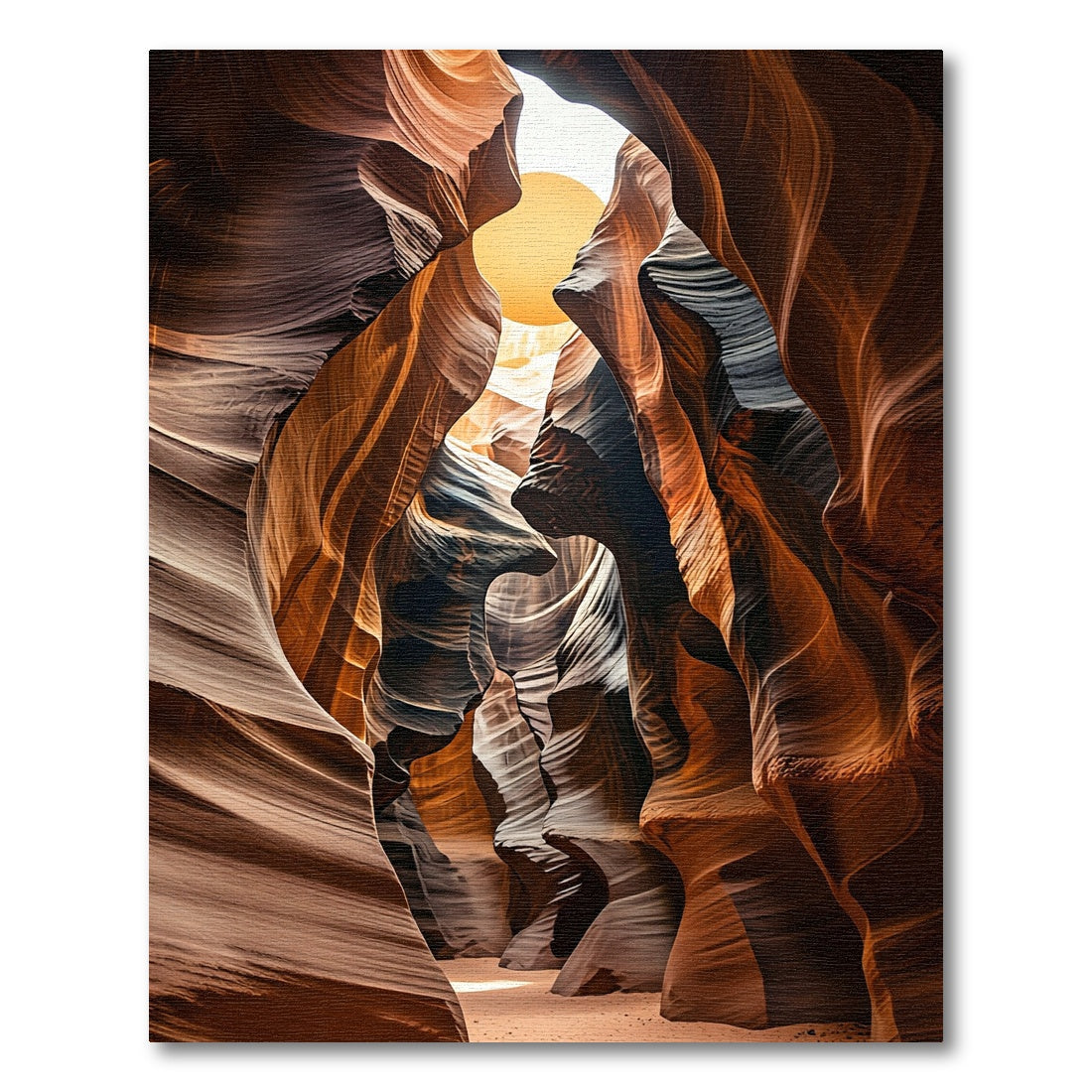 Golden Canyon Rock Stratum Swirls Rug