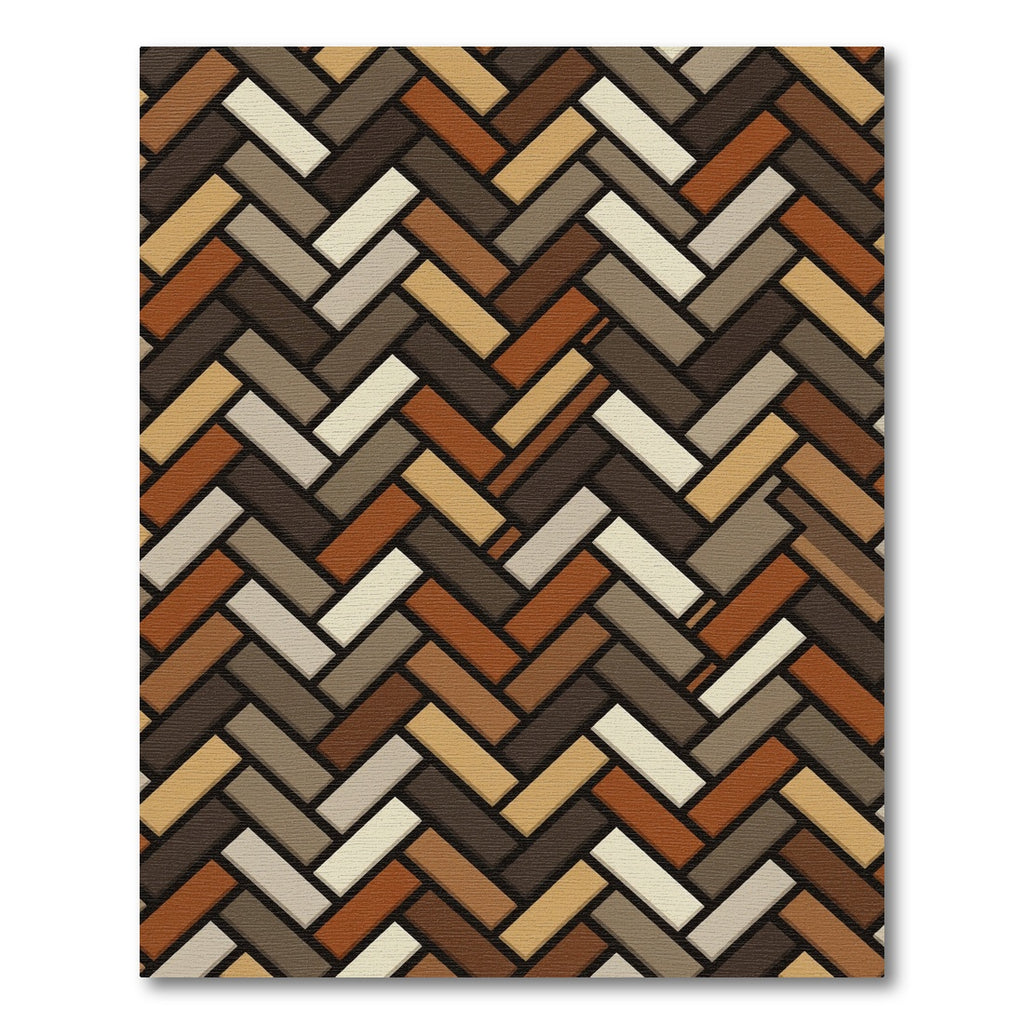 Earthy Tone Herringbone Texture Rug