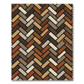 Earthy Tone Herringbone Texture Rug