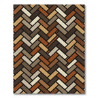 Earthy Tone Herringbone Texture Rug