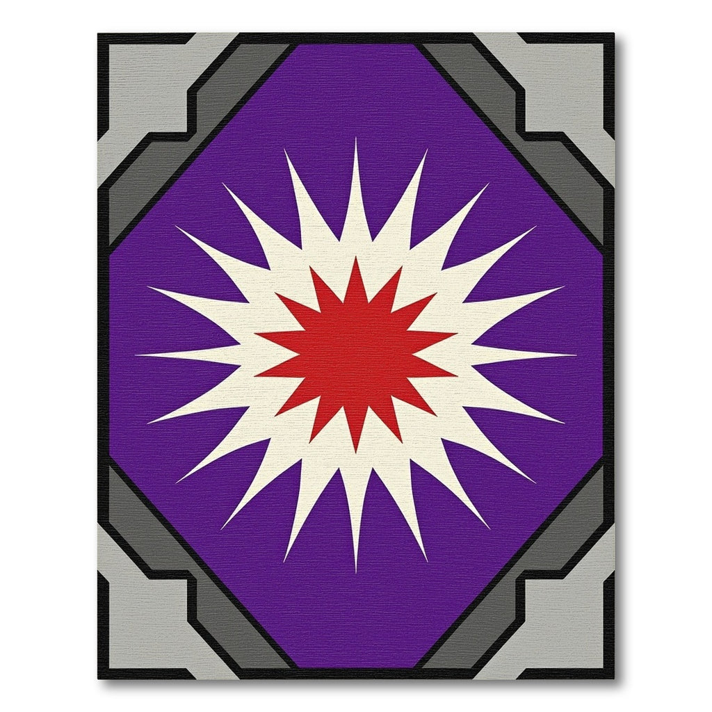 Radiant Purple Sunburst Medallion Rug