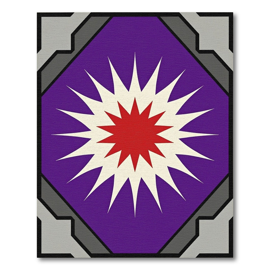 Radiant Purple Sunburst Medallion Rug