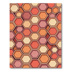Warm Tone Hexagonal Geometric Abstraction Rug