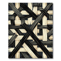 Monochrome Woven Wood Texture Rug