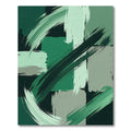 Emerald Green Abstract Brushstrokes Rug