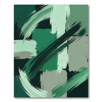 Emerald Green Abstract Brushstrokes Rug
