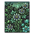 Lush Botanical Passion Flower Vine Rug