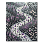 Purple Wildflower Flowing Stream Rug