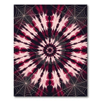 Crimson White Spiderweb Mandala Rug