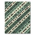 Sage Green Earthy Tribal Geo Stripe Rug