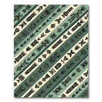 Sage Green Earthy Tribal Geo Stripe Rug