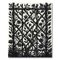 Dark Botanical trellis with dramatic vines Rug