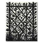 Dark Botanical trellis with dramatic vines Rug