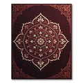 Crimson Floral Medallion Frame Rug