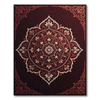 Crimson Floral Medallion Frame Rug