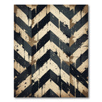 Distressed Monochrome Chevron Geometric Rug
