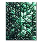 Emerald Faceted Gemstone Geometric Rug