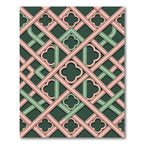 Sage and Rose Trellis Clover Lattice Rug