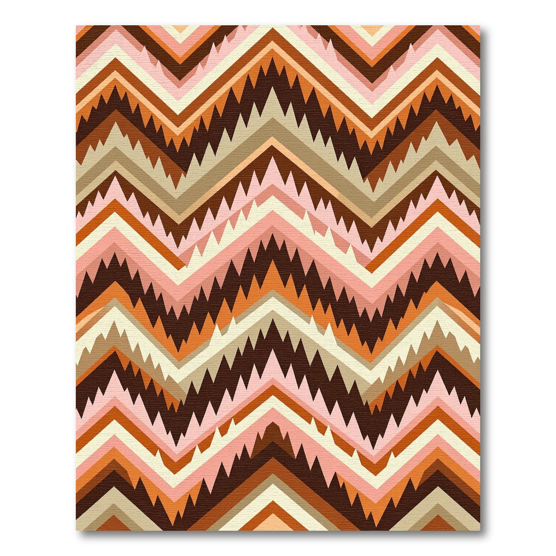 Earthy Boho Chevron Layers Rug