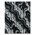 Black Flowing Drip Abstract Liquid Rug