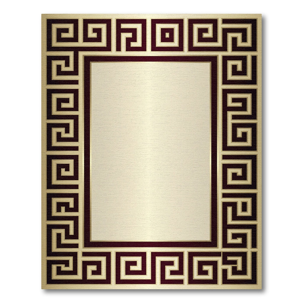 Classic Gold And Burgundy Meander Rug