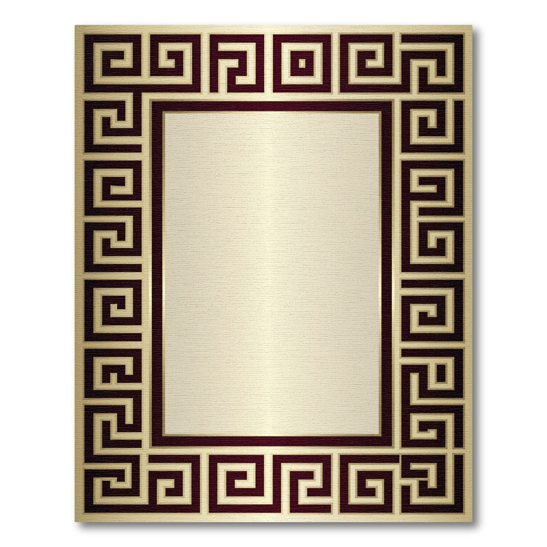 Classic Gold And Burgundy Meander Rug