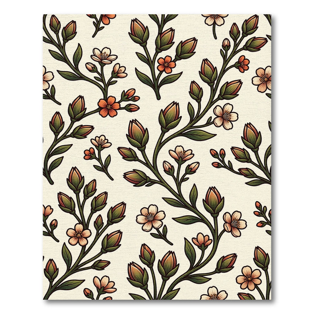 Coral Peach Blossom Branches Rug