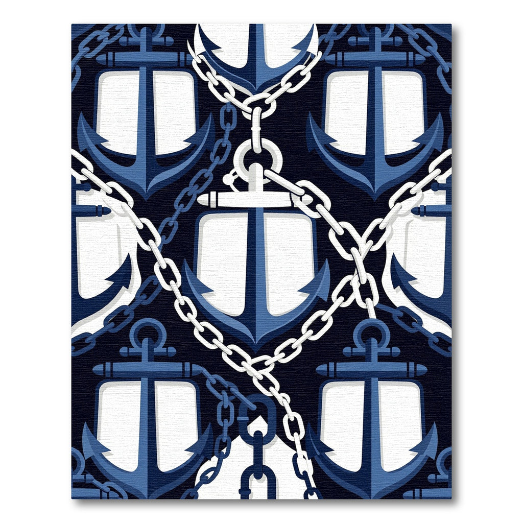 Classic Navy Anchor Chain Nautical Art Rug